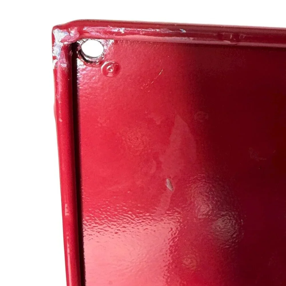 Metal Wall Hanging Storage Basket Book Holder Red